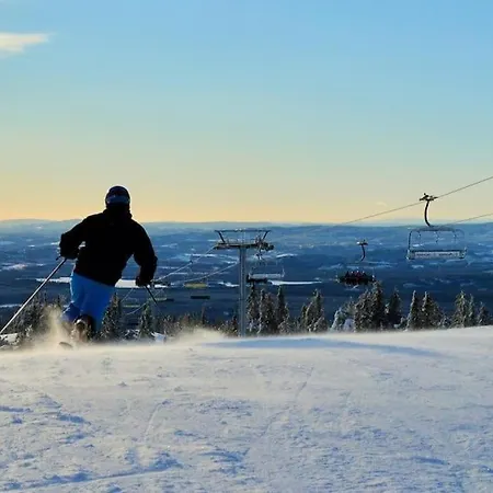 Med Panoramautsikt Innendors Parkering Sjusjøen